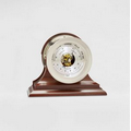 Nickel Ship's Bell Barometer w/ 4 1/2" Dial on Traditional Base